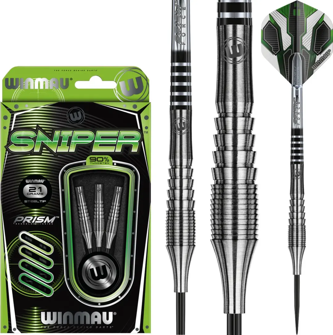 Winmau Sniper V1 90% Dartpijlen - 3 Stuks - Zwart/Groen