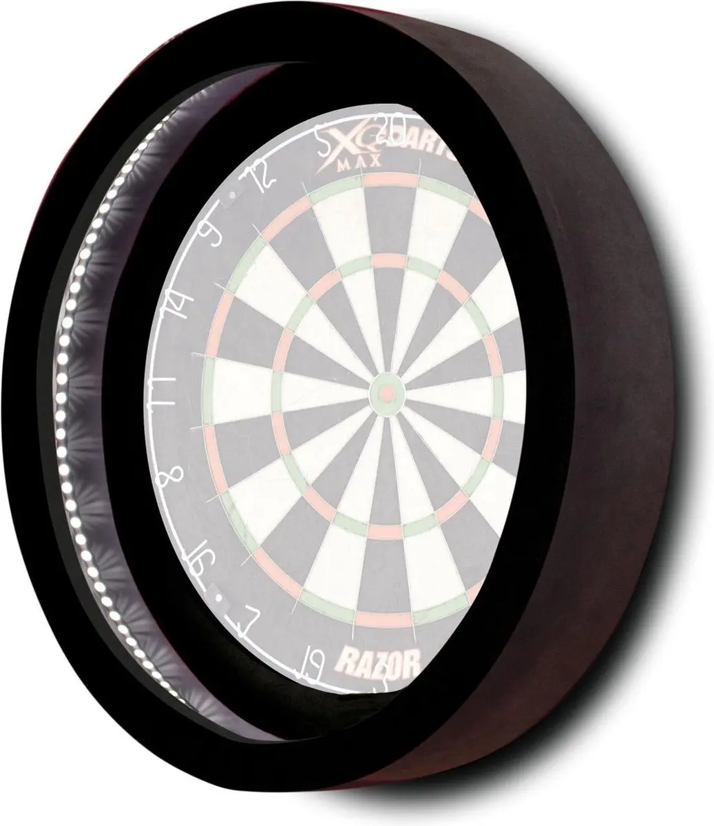 XQMax Dartbordring 60cm LED-verlicht Zwart