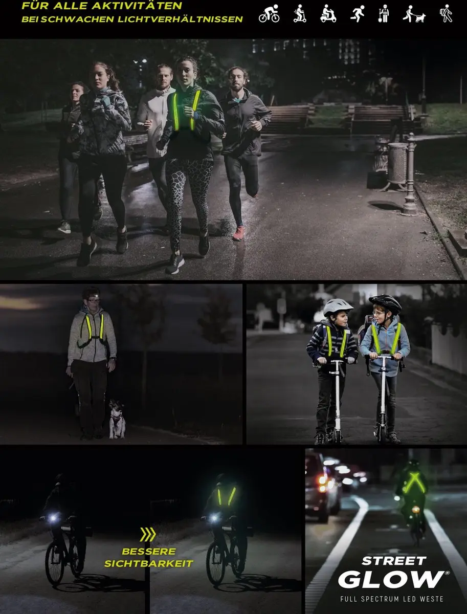 Easypix StreetGlow LED Veiligheidsvest - Neon groen