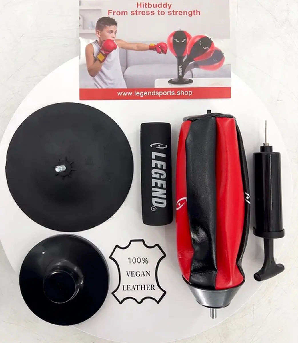Legend HitBuddy Draagbare Boksbal Set - Vegan Leder Goud