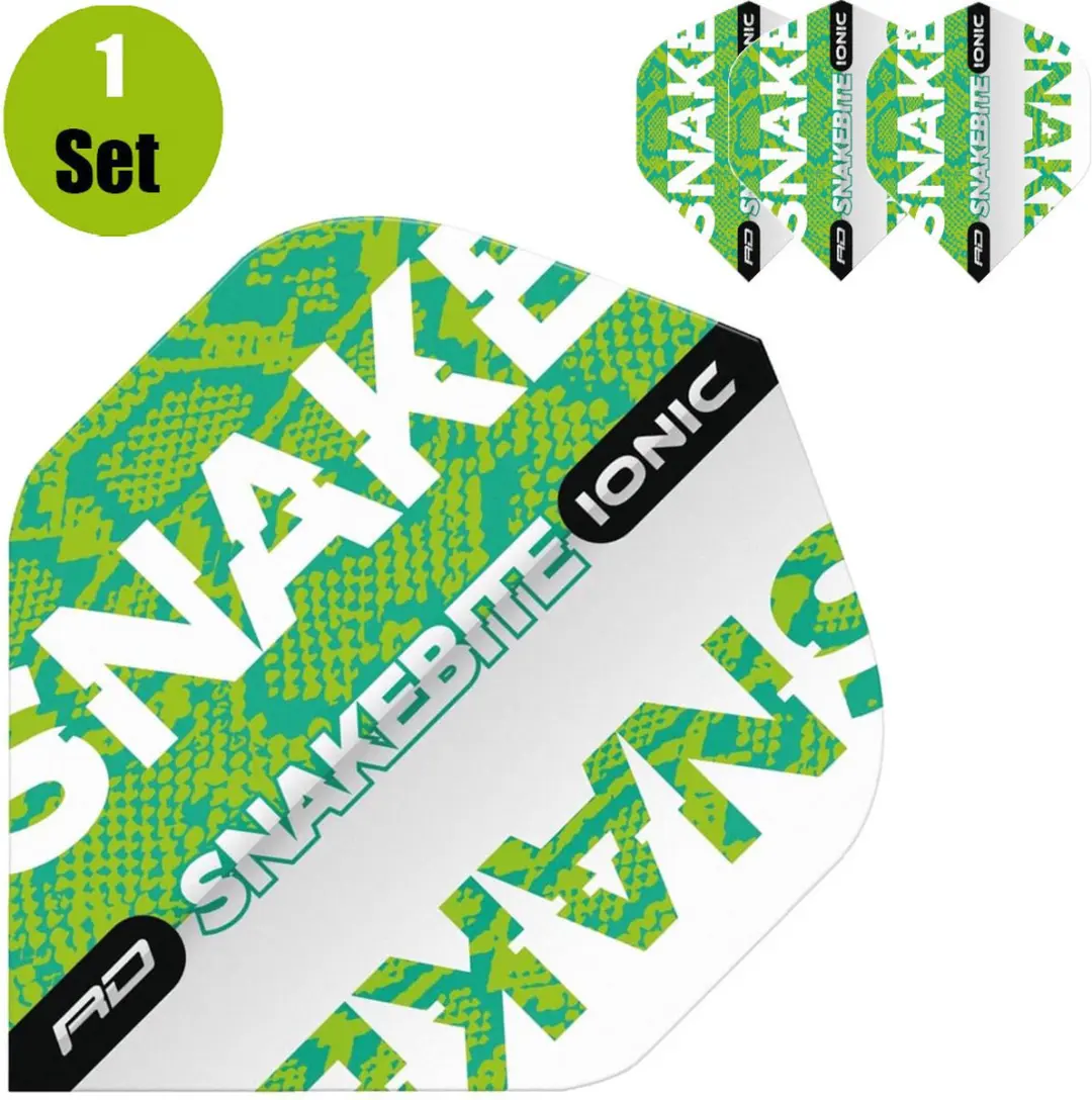 Red Dragon Peter Wright Hardcore Ionic Snakebite Dart Flights - Groen - 3 Stuks