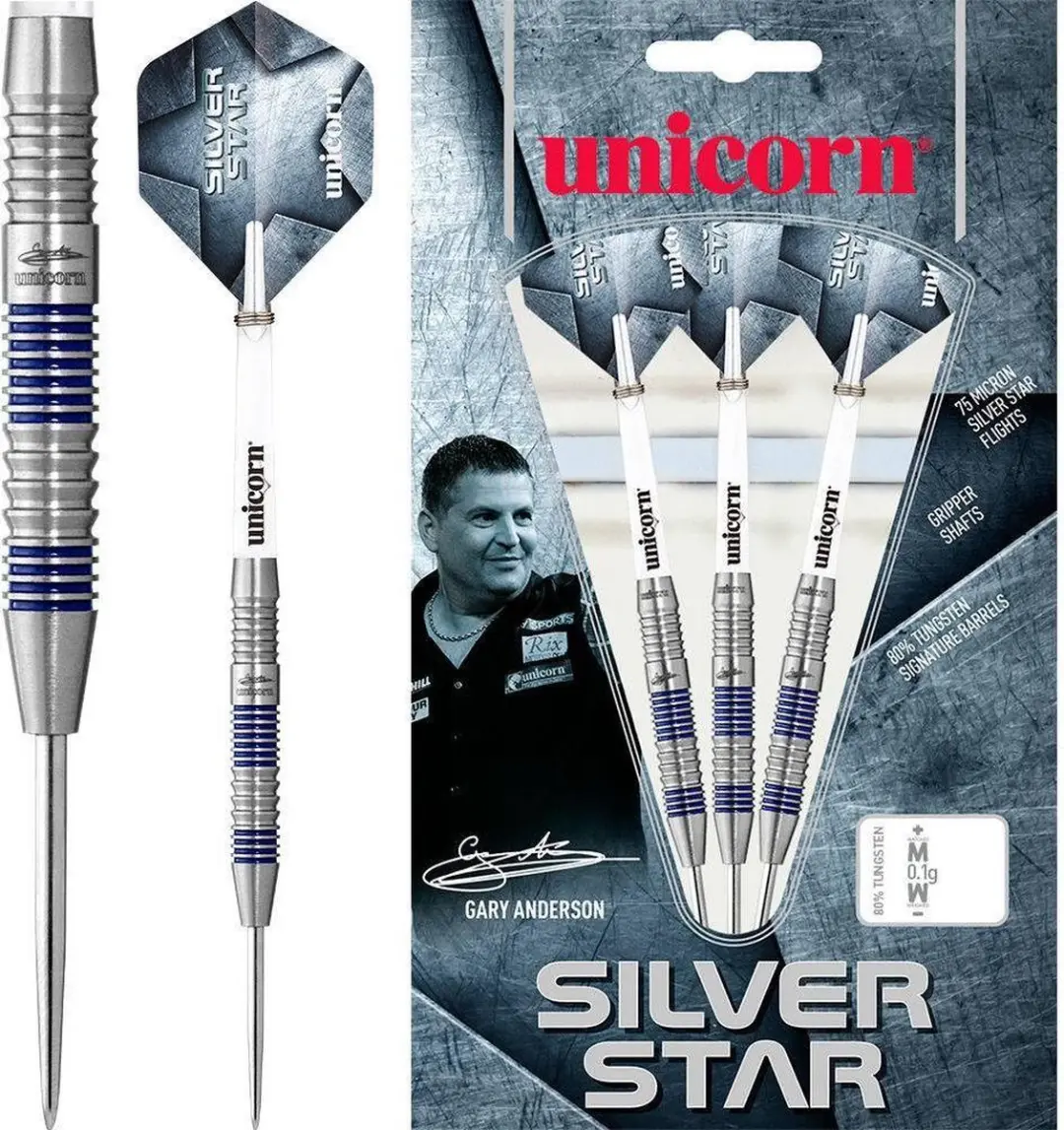 Unicorn Gary Anderson Silverstar Dartpijlen 3 Stuks