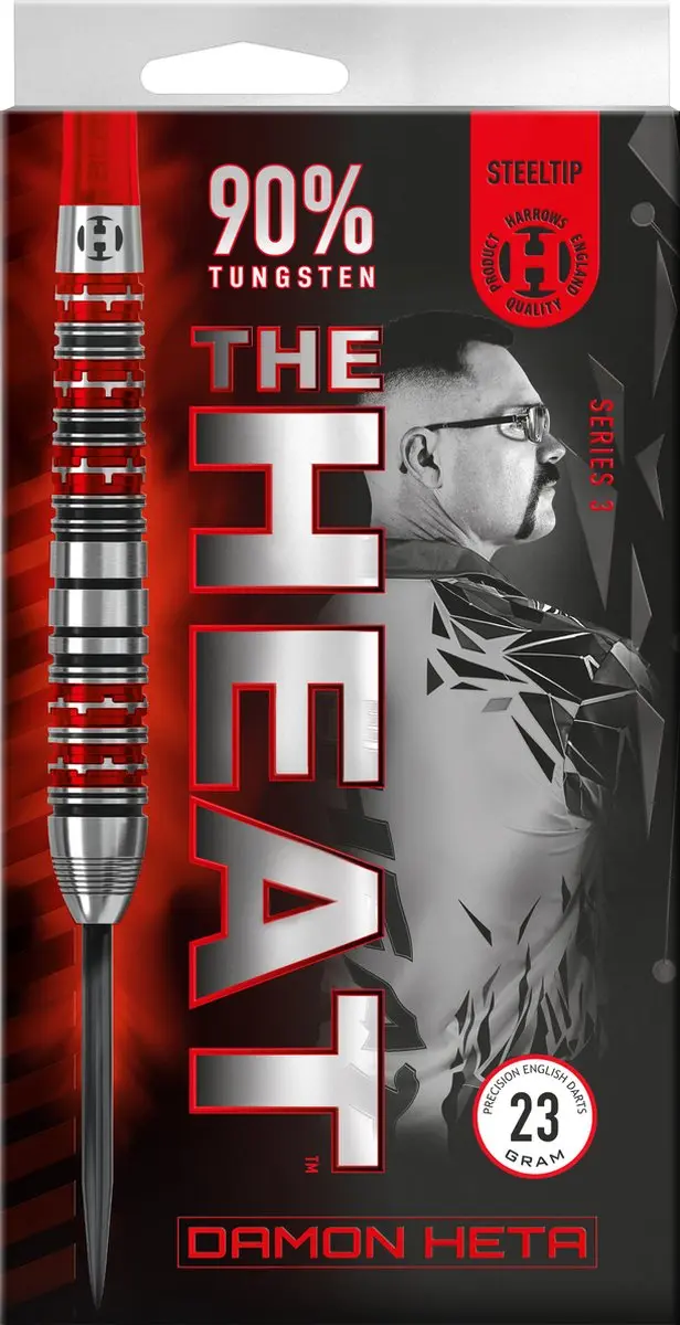 Harrows Damon Heta Series 3 Darts 23g - 3 Stuks - Rood