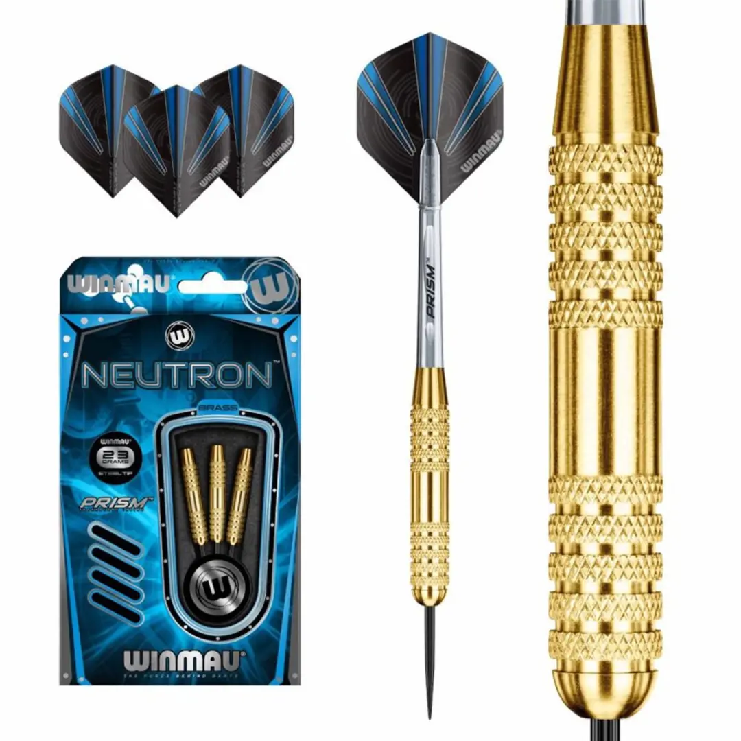 Winmau Neutron 3 Brass Dartpijlen - 3 Stuks - Zwart