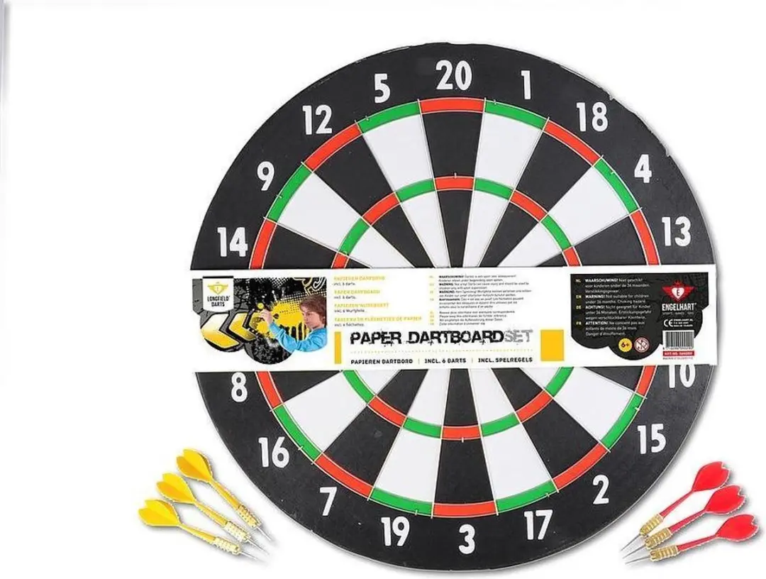 Longfield Darts Dartbord 43cm - 6 Pijlen 065000