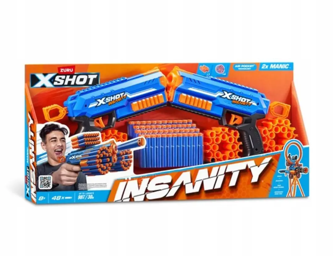ZURU X-Shot Insanity Blaster 2-pack - Blauw/Oranje