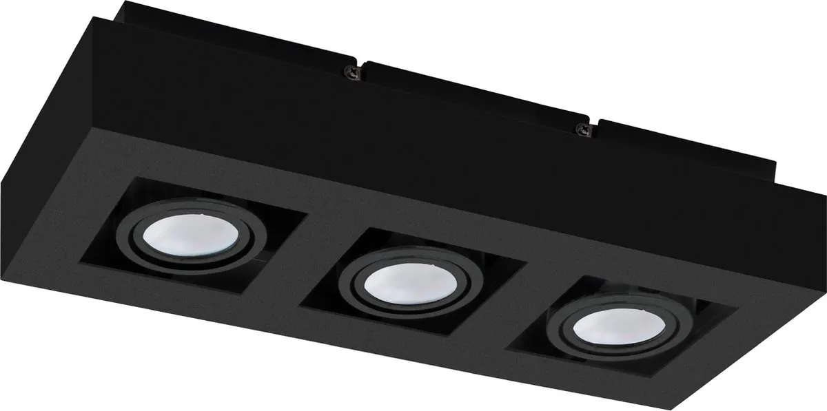 Eglo Mendoza Opbouwlamp GU10 - 3x Warm Wit 3000K - Zwart