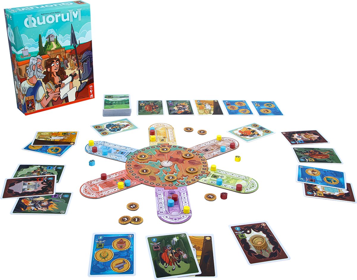 Quorum - strategisch bordspel - makkelijke spelregels - originele combinatie van bord- en kaartspel