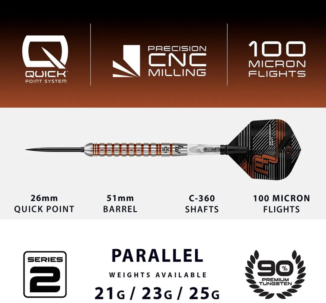 Harrows Luke Woodhouse Series 2 BD86023-QP Darts - 3 Stuks - 90% Tungsten 23gr