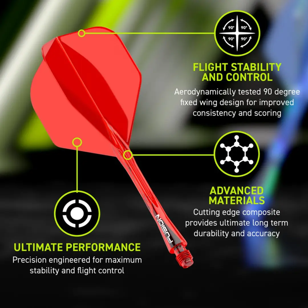Winmau Fusion Red NO2 Dart Flights - 3 Stuks - afbeelding 6 van 6