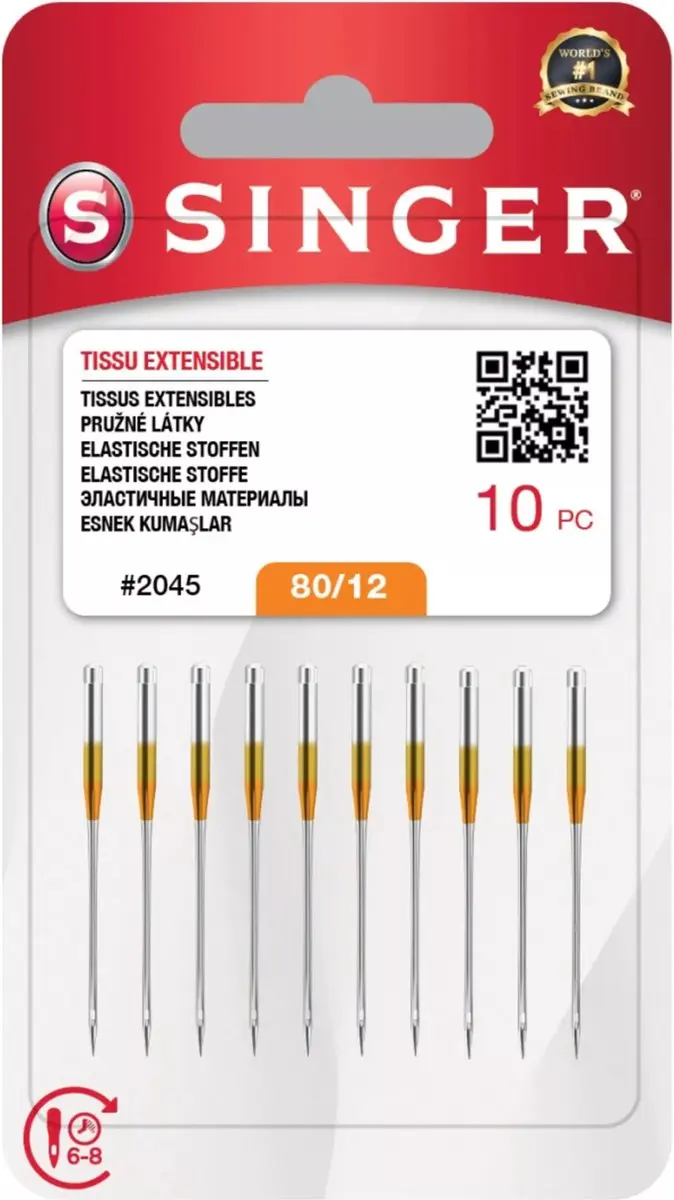 Singer Stretch 2045 Naalden - 10 Stuks - Goud/Zilver