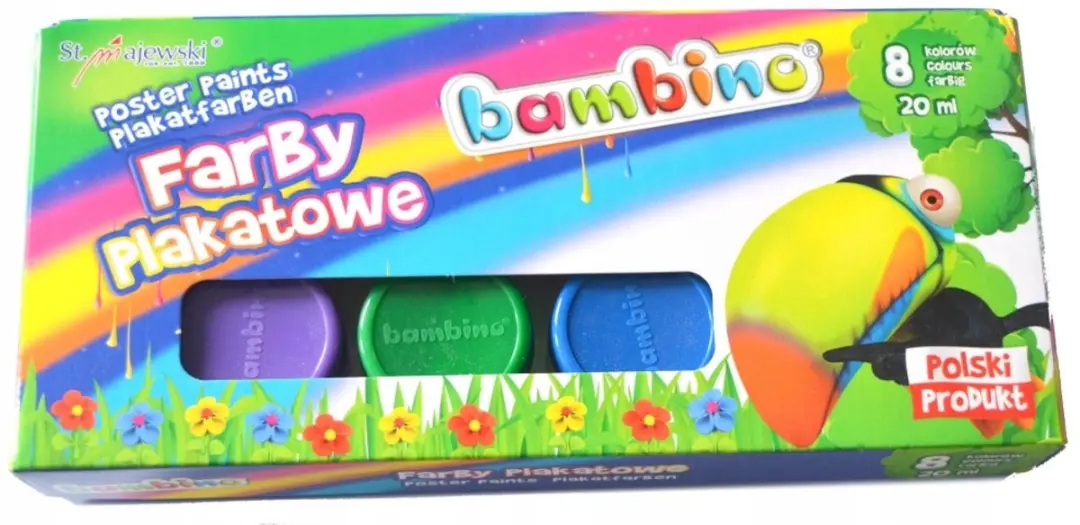 Bambino Plakkaatverf Set 8 Kleuren - 20ml