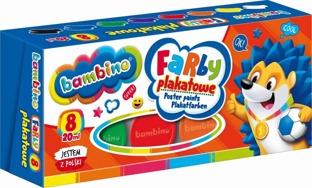 Bambino Plakkaatverf Set 8 Kleuren - 20ml