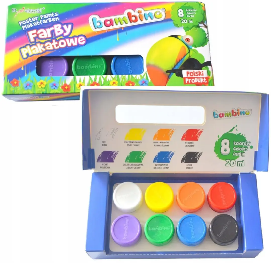 Bambino Plakkaatverf Set 8 Kleuren - 20ml