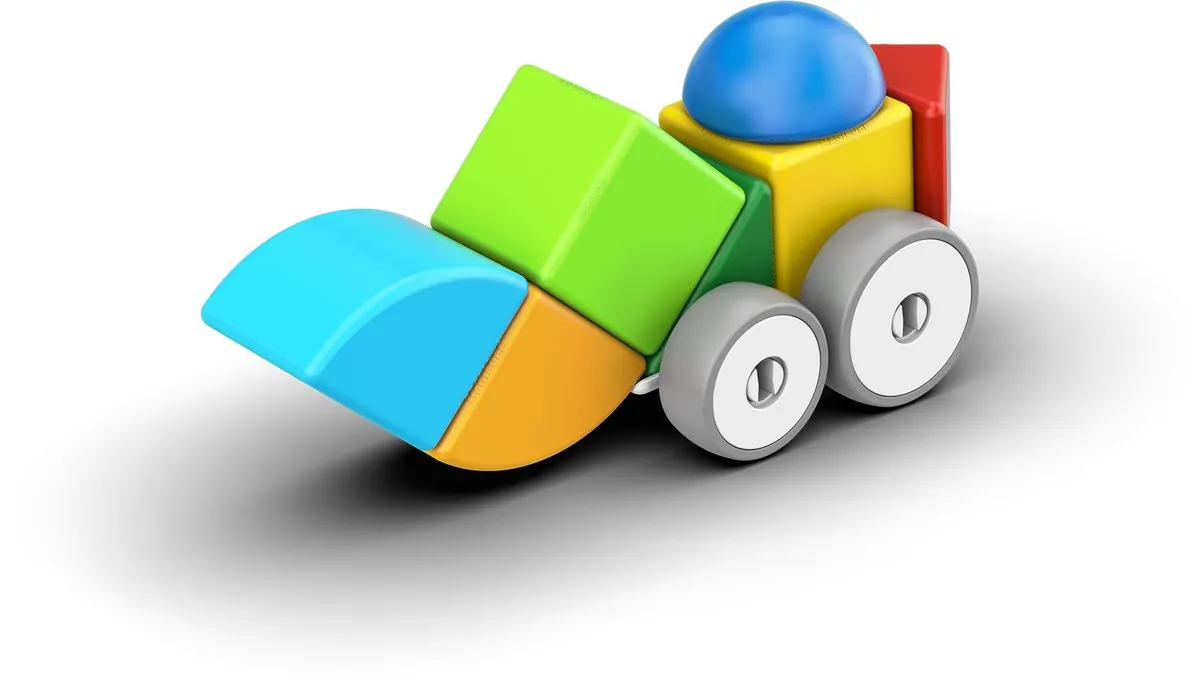 Geomag Magicube Blokken Gerecyclede Auto's 13 Stuks - Rood/Geel/Blauw/ Groen