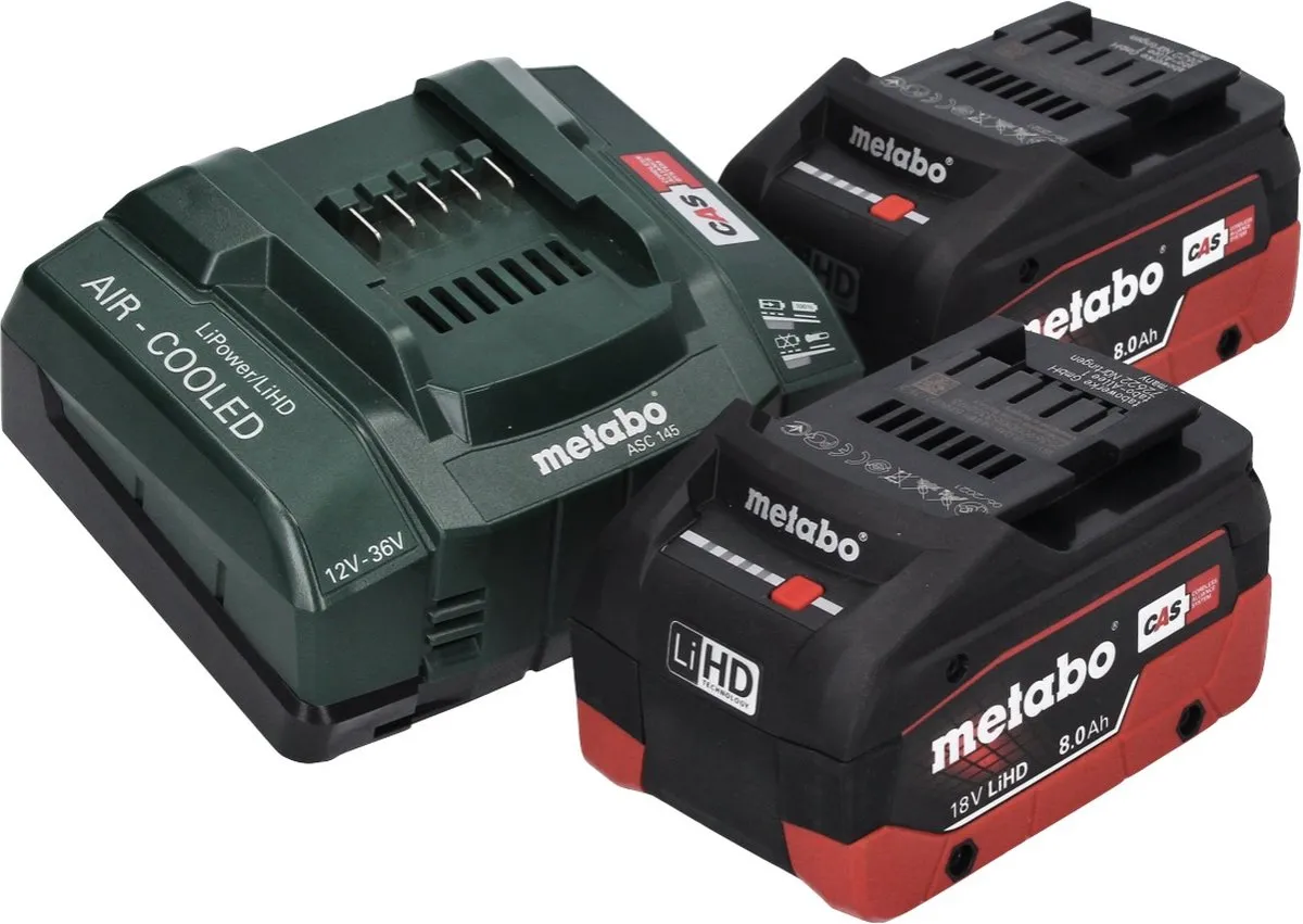 Metabo W 18 L BL 9-125 Haakse Slijper - 125mm - 2x 8.0Ah Accu