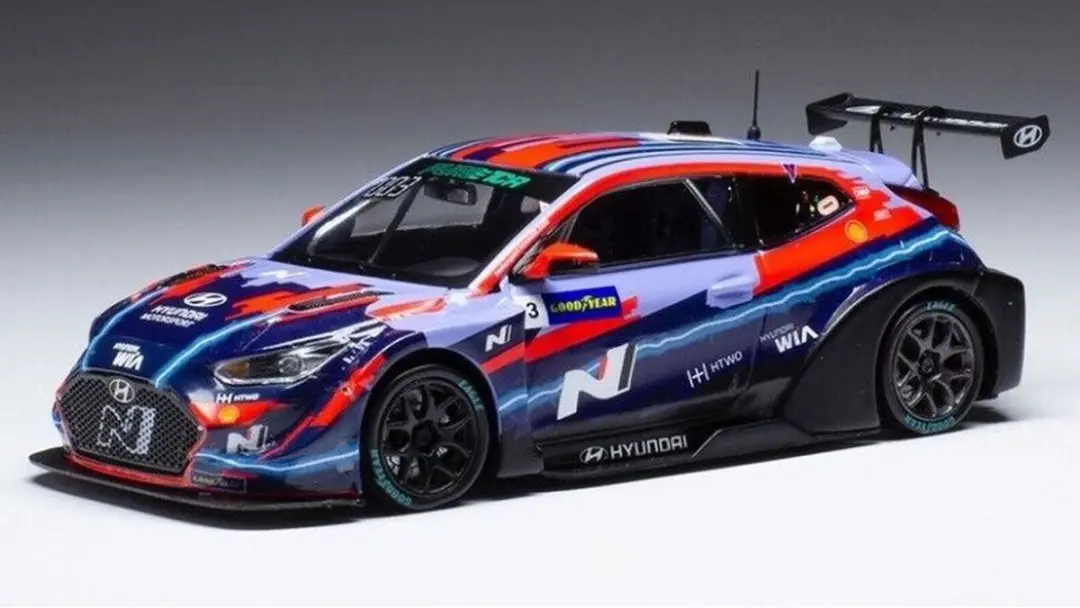 Hyundai Veloster N ETCR #3 Pau 2021 - 1:43 IXO Models - Blauw