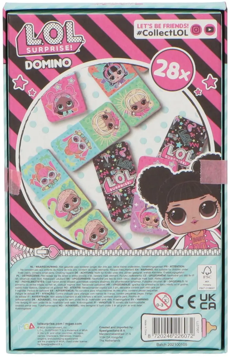 LOL Surprise! Domino LL07007 - Roze/Paars/Blauw/Glitter/Zwart