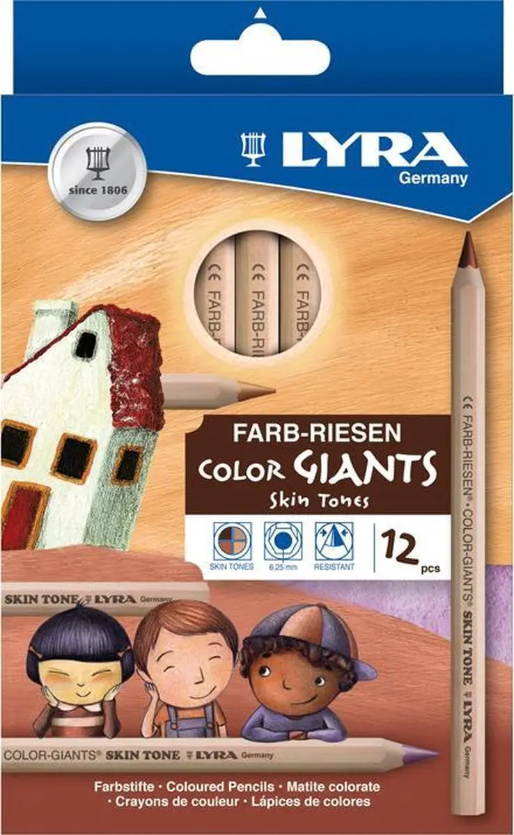 Lyra Huidtinten Potloden - 12 Stuks Meerkleurig