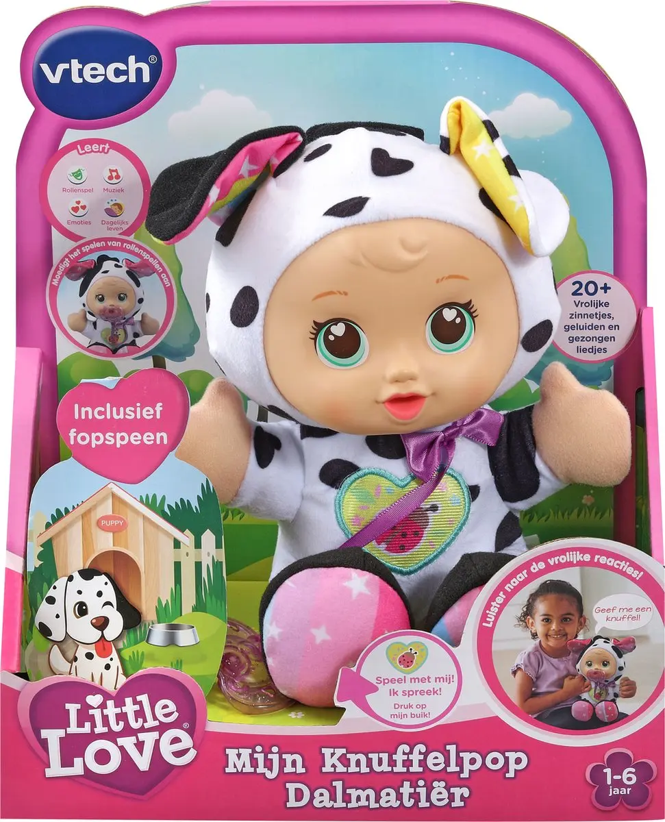 VTech Little Love Knuffelpop Dalmatiër - Roze/Multicolor - afbeelding 6 van 6