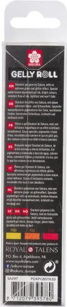 Sakura Gelly Roll Stardust 3 Stuks - Goud/Koper/Rood
