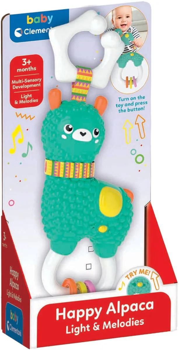 Clementoni Baby Elektronische Alpaca Rammelaar - Multicolor - afbeelding 6 van 6