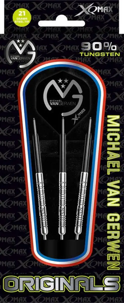 XQMax Michael van Gerwen Dartpijlen QD-1001080 - 3 Stuks - Zilver