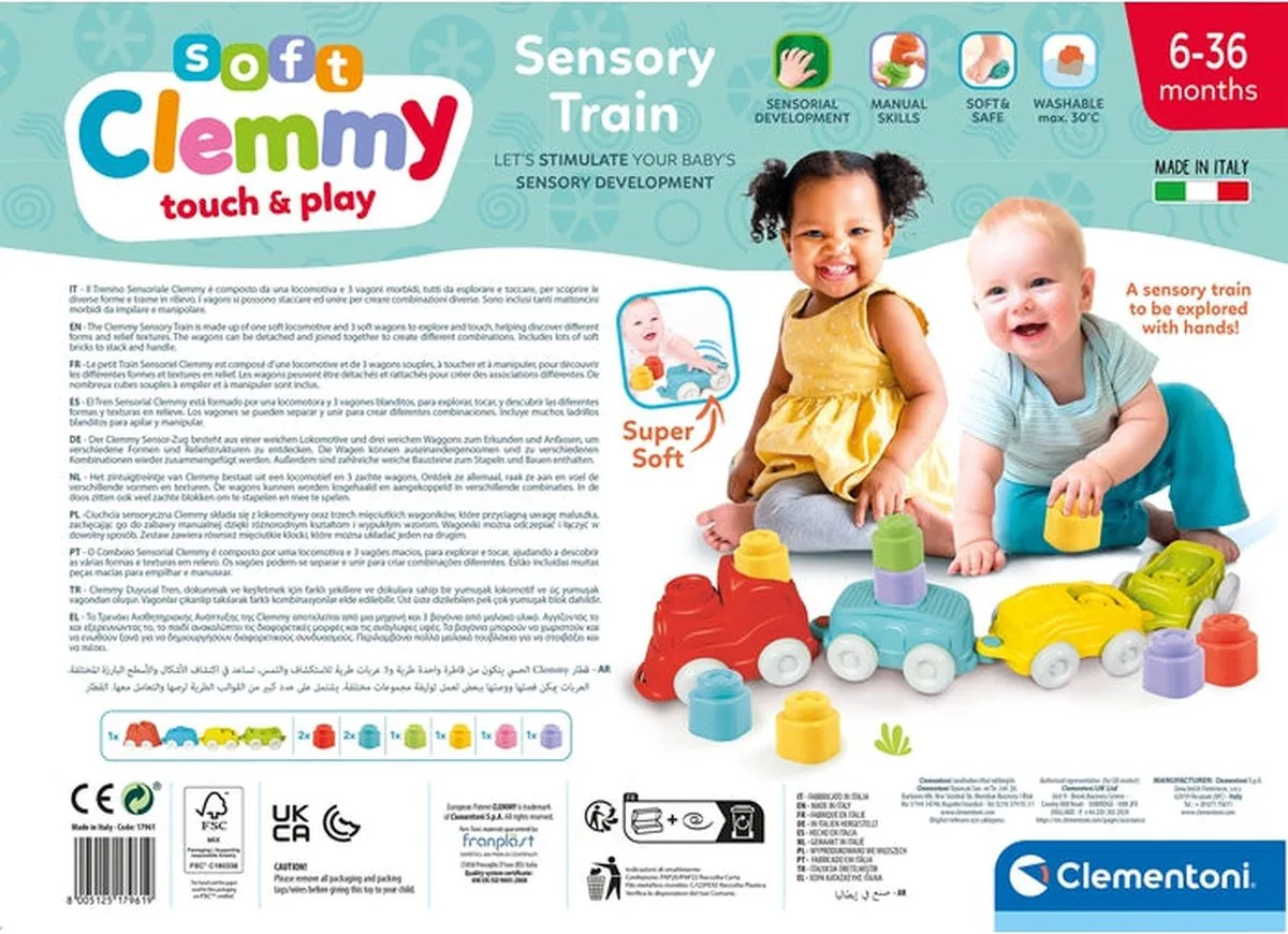Clementoni Soft Clemmy Sensorische Trein - Multicolor
