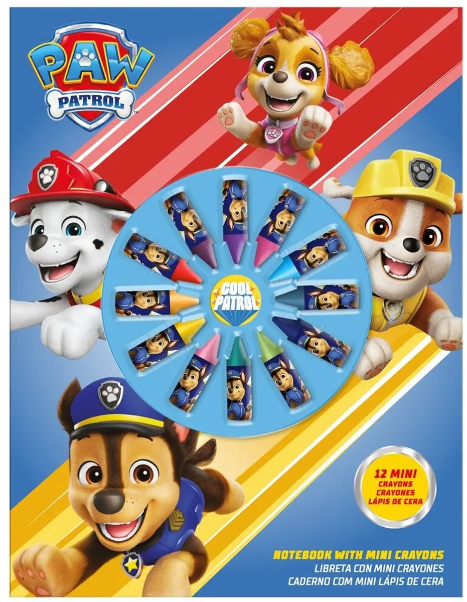 PAW Patrol Notitieboekje + Mini Kleurkrijtjes