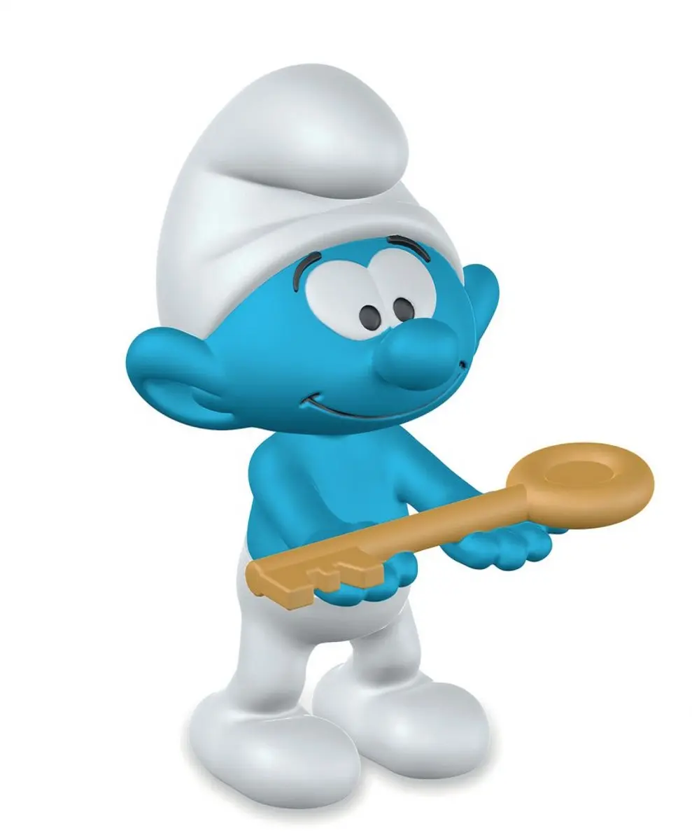 Schleich Smurf Met Sleutel 20795 - Blauw