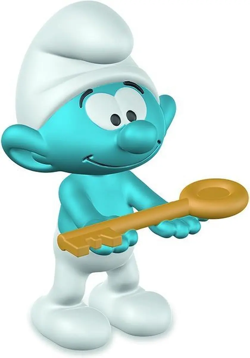 Schleich Smurf Met Sleutel 20795 - Blauw