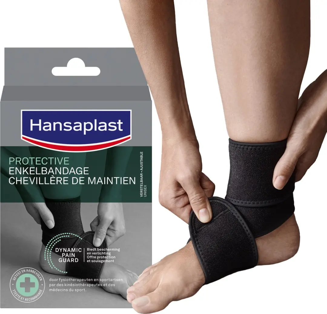 Hansaplast Sport Enkelbrace Verstelbaar - Zwart