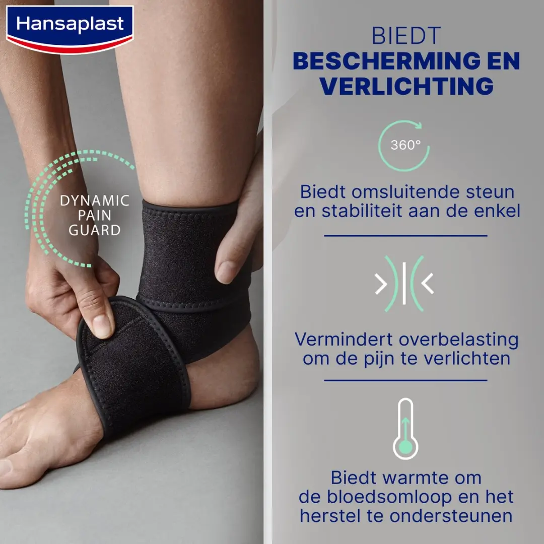 Hansaplast Sport Enkelbrace Verstelbaar - Zwart