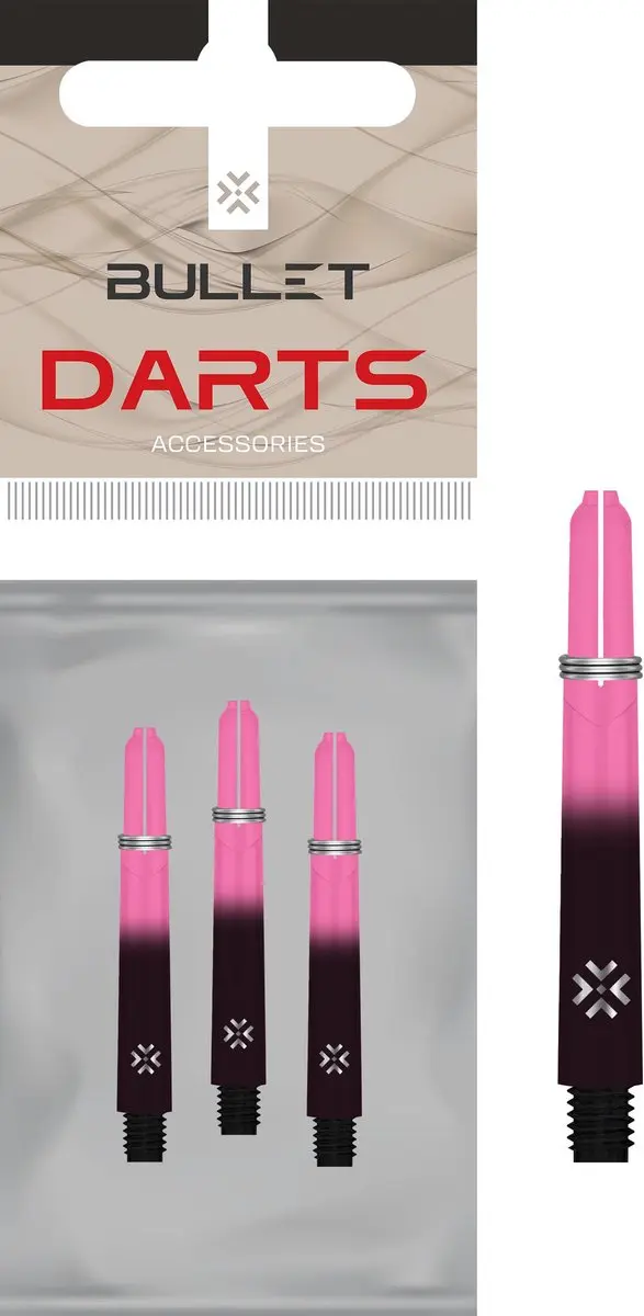 Bullet Shafts 41mm - Zwart Roze - 3 Stuks