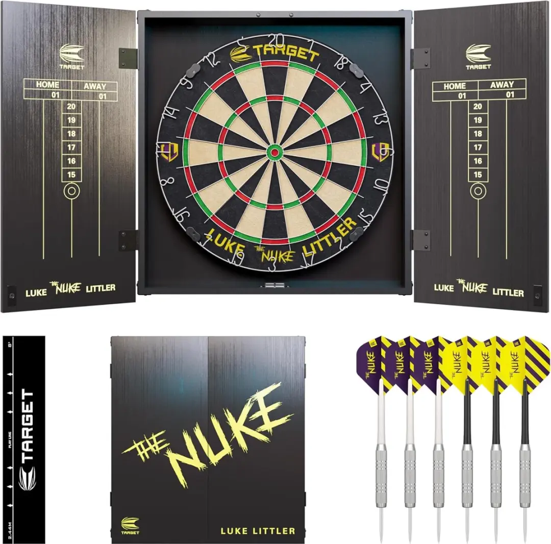 Target Luke Littler Dartbord Kabinet - 58cm Sisal - 6 Pijlen 17g - TA-440020
