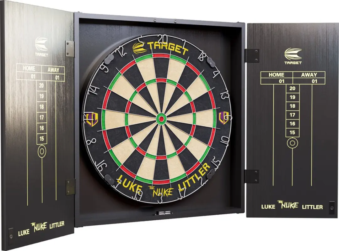Target Luke Littler Dartbord Kabinet - 58cm Sisal - 6 Pijlen 17g - TA-440020 - afbeelding 6 van 6