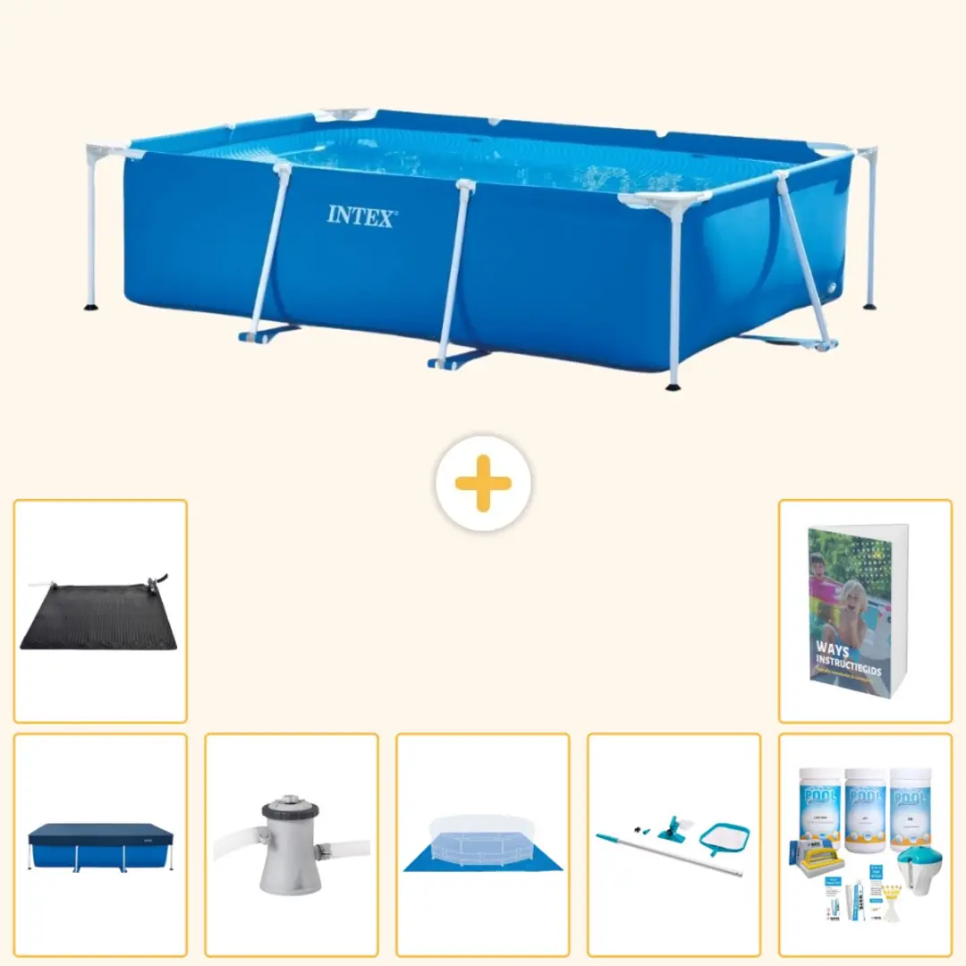 Intex Rechthoekig Frame Zwembad 260x160cm Blauw