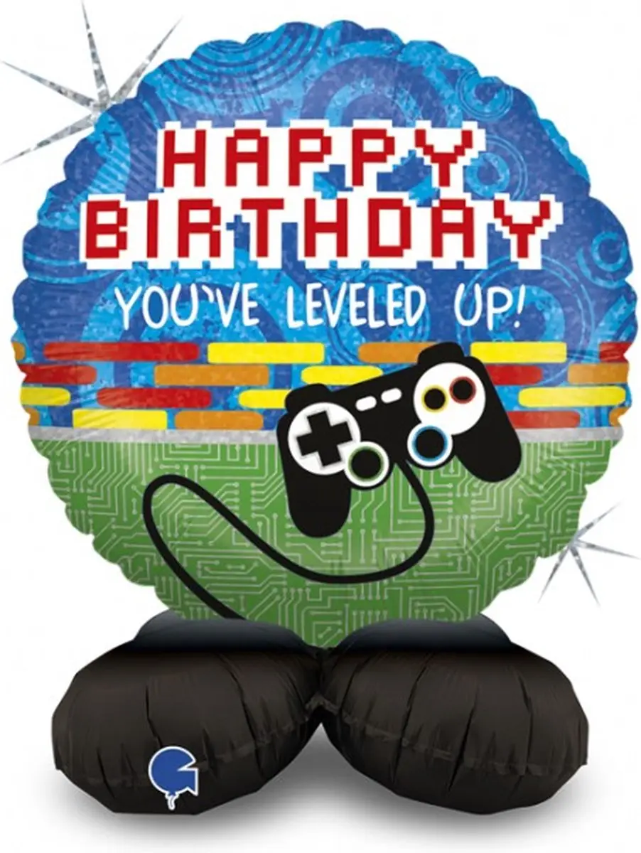 Grabo Folieballon Happy Birthday Game Controller 41cm