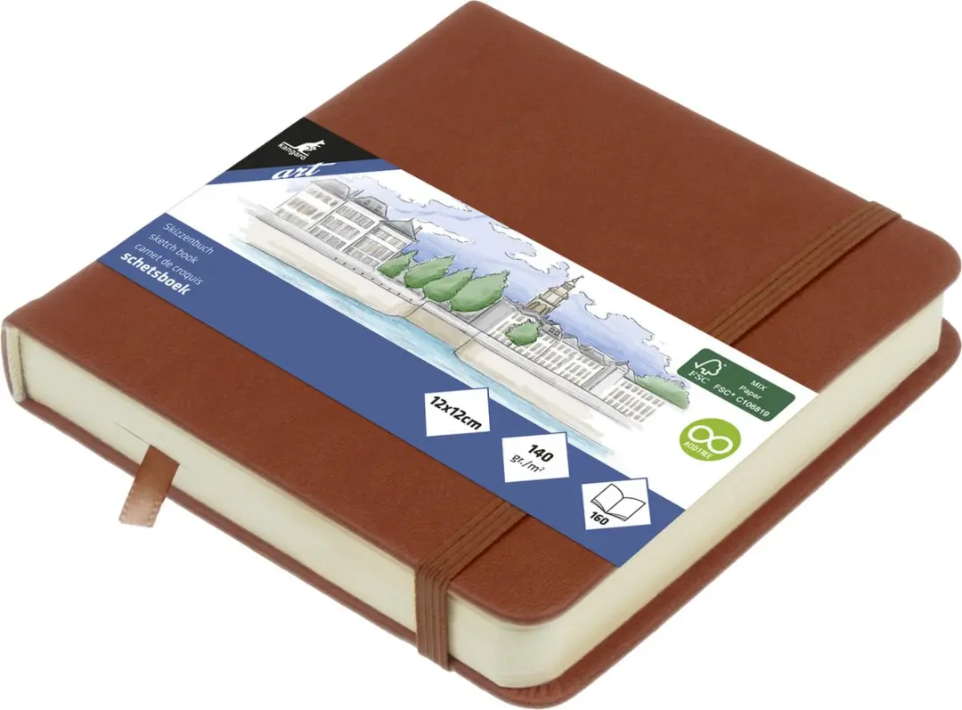 Kangaro Schetsboek 12x12cm Cognac
