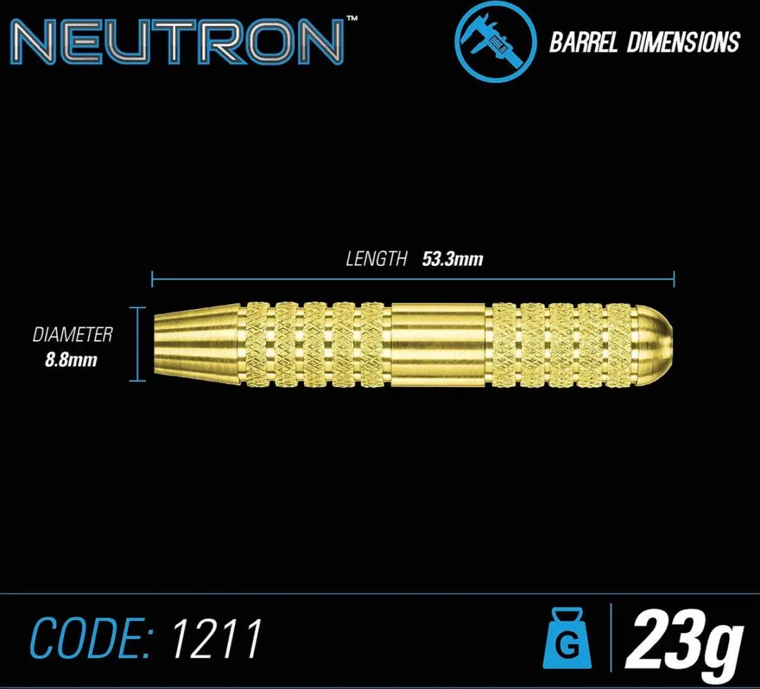 Winmau Neutron Brass Steeltip Darts - 3 Stuks - Zwart