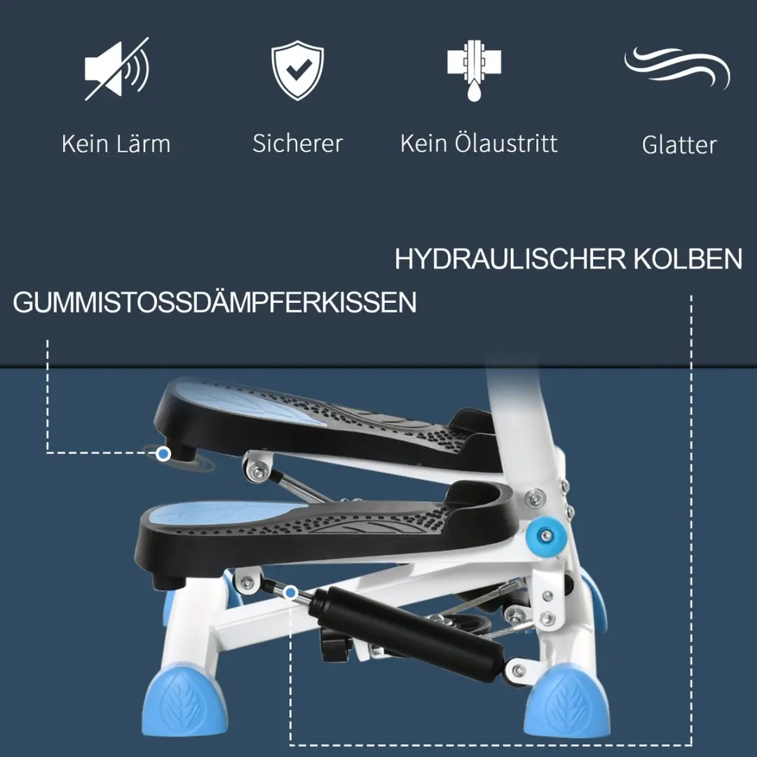 Homcom Stepper HOMCOM-Stahl - 55L x 44B x 108H cm - Blauw/Zwart