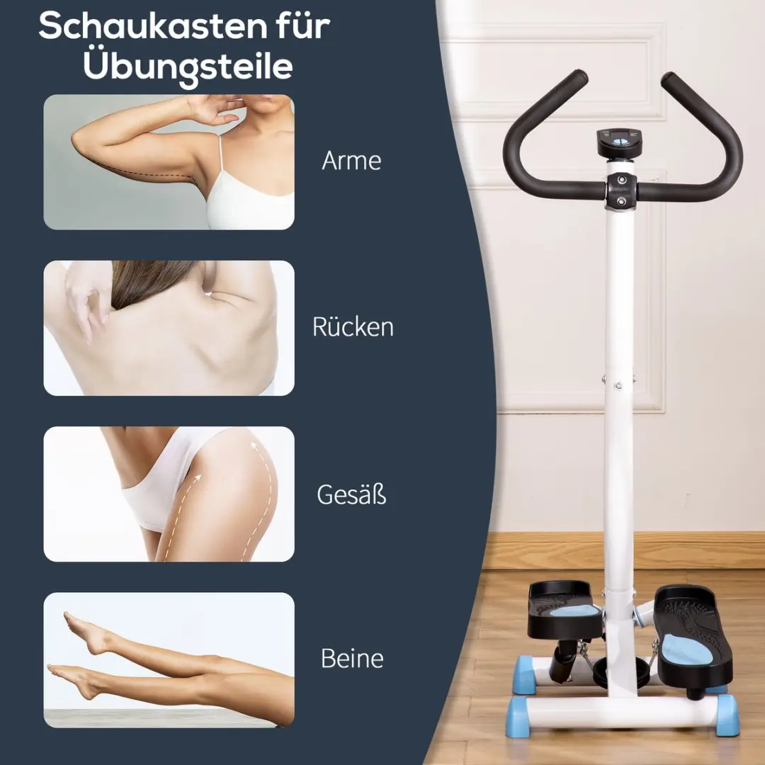 Homcom Stepper HOMCOM-Stahl - 55L x 44B x 108H cm - Blauw/Zwart