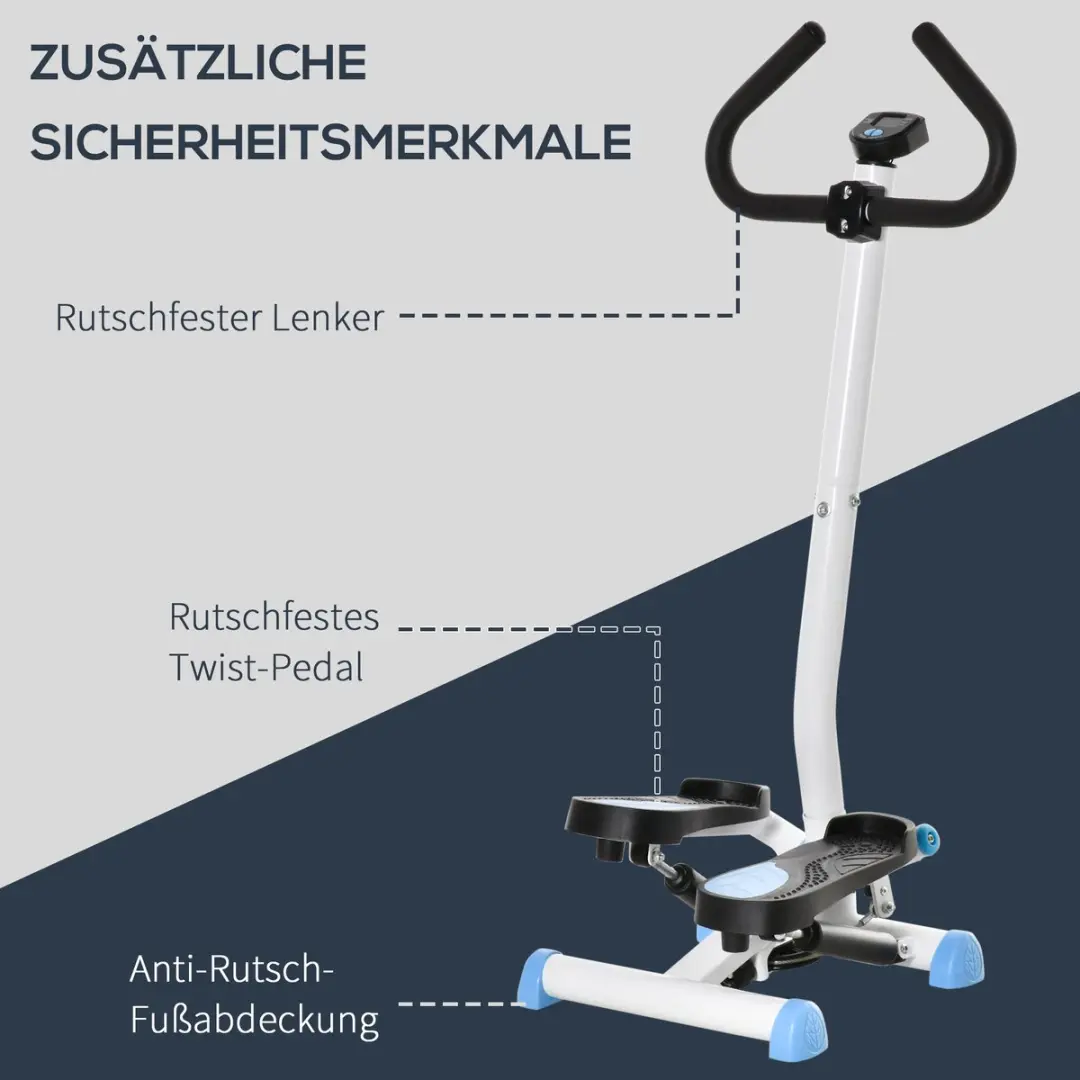 Homcom Stepper HOMCOM-Stahl - 55L x 44B x 108H cm - Blauw/Zwart