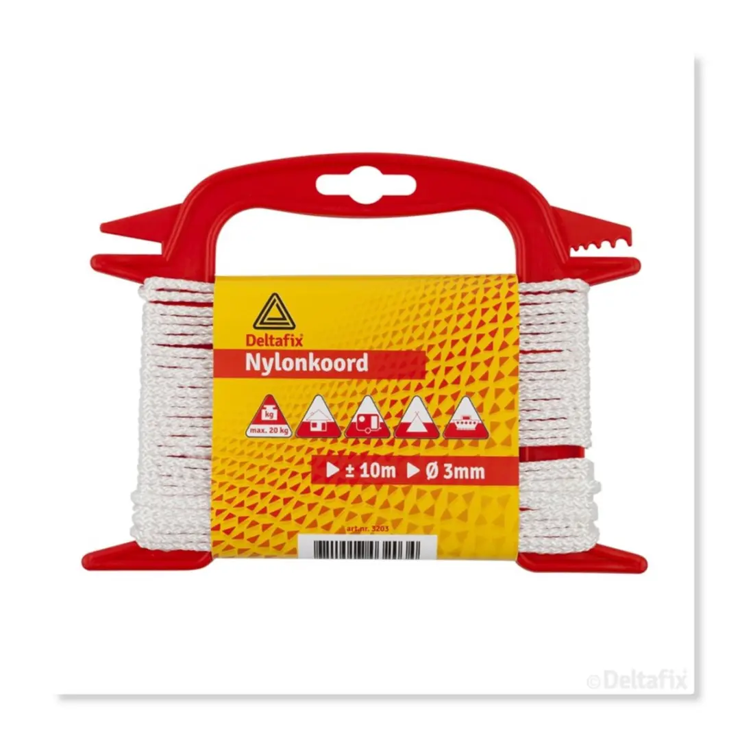 Deltafix Nylon Koord Haspel 10m - Wit
