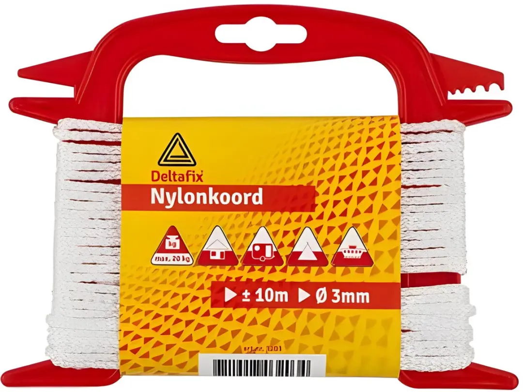 Deltafix Nylon Koord Haspel 10m - Wit