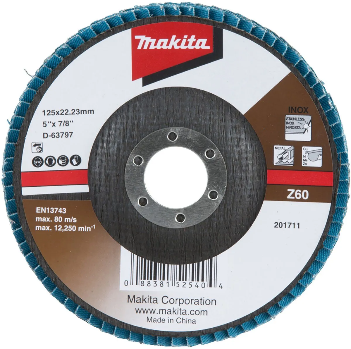 Makita Schuurschijf 125x22mm K60 Uni-ZE D-63797