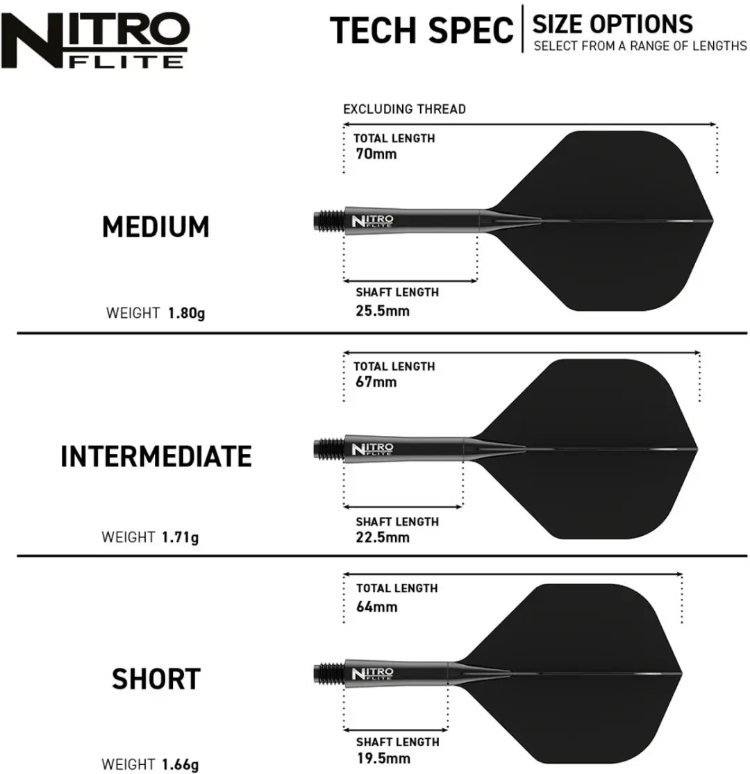 Red Dragon Nitro Flite System X1002 Dart Flights - 3 Stuks - Zwart