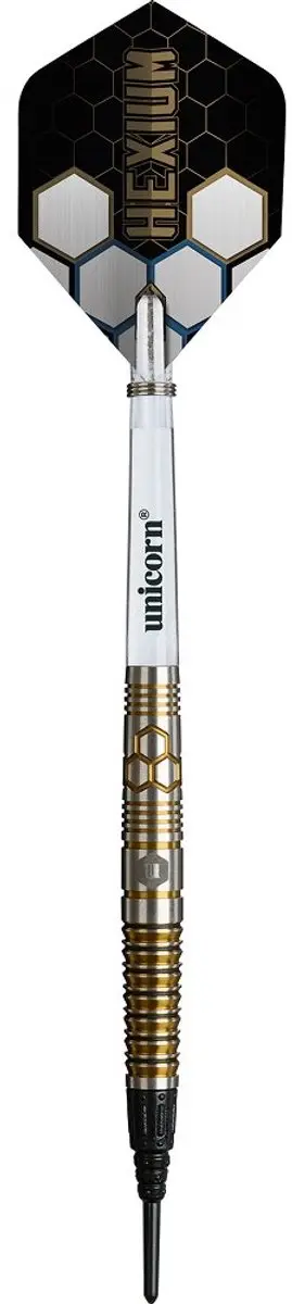 Unicorn Hexium 3 Gold Black Darts - 3 Stuks