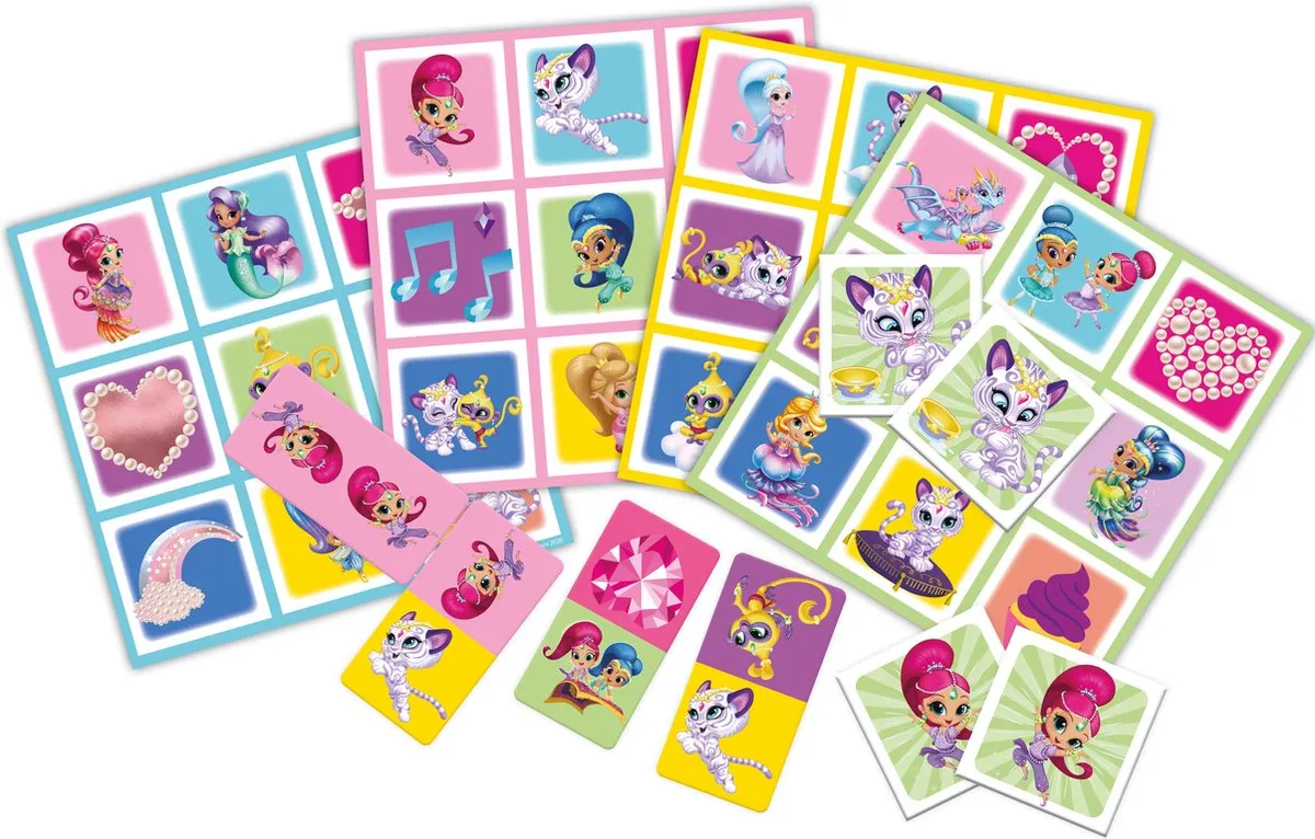 Tactic Shimmer & Shine 3-in-1 Spellenverzameling - Memo/Lotto/Domino - 2-4 Spelers