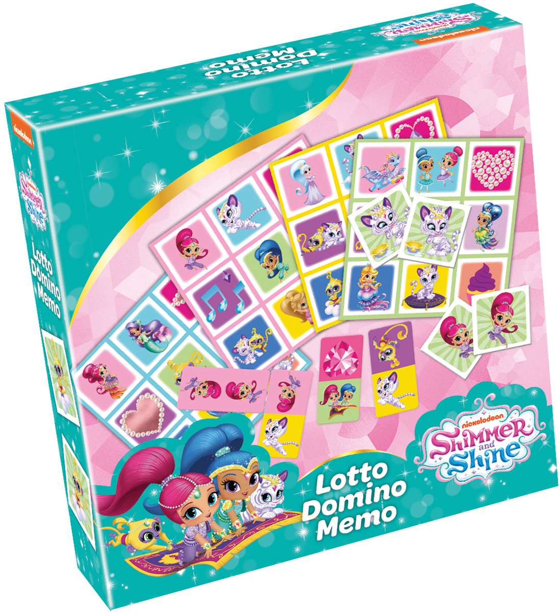 Tactic Shimmer & Shine 3-in-1 Spellenverzameling – Kaartspel – Lotto – Domino – Memo – Kinderspel vanaf 4 jaar
